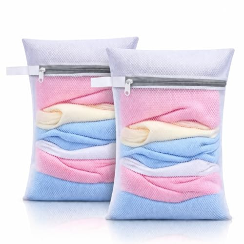4pcs Mesh Laundry Bags, Laundry Bags for Washing Machine, Mash Laundry Travel Bags with Zipper, Shoe Washing Machine Bag (2L+2M)