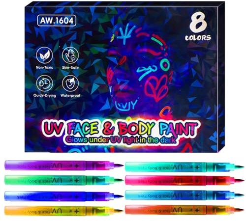 Marker | Waschbare leuchtende Körpermalerei Make-up | temporäre Neon-Marker leuchten im Dunkeln - für Erwachsene Mädchen Party Stoff Handwerk Kunst Haut