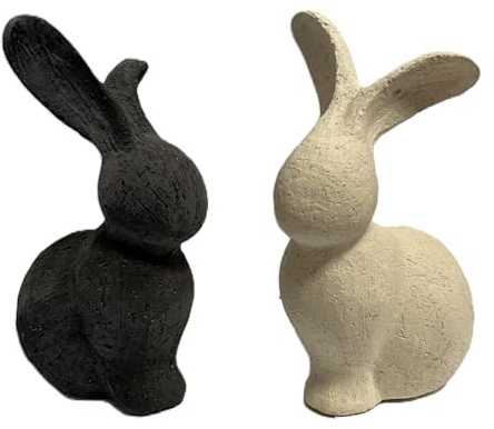 G. Wurm GmbH + Co. KG Hase Deko Ostern 2er Set Beton Optik Grau Beige 21 cm