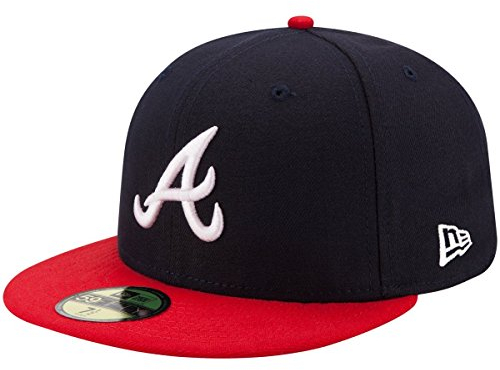New Era Acperf 59Fifty Cap Atlanta Braves Dunkelblau Rot, Size:7 1/2