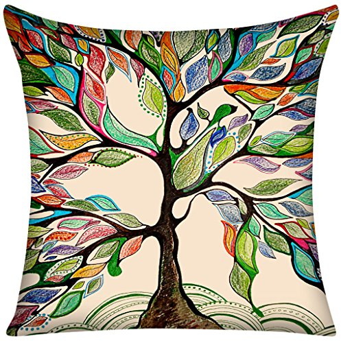 Violetpos 40 x 40 cm Kissenbezug Lebenszitate Bunt Baum Home Decor Werfen Kissen