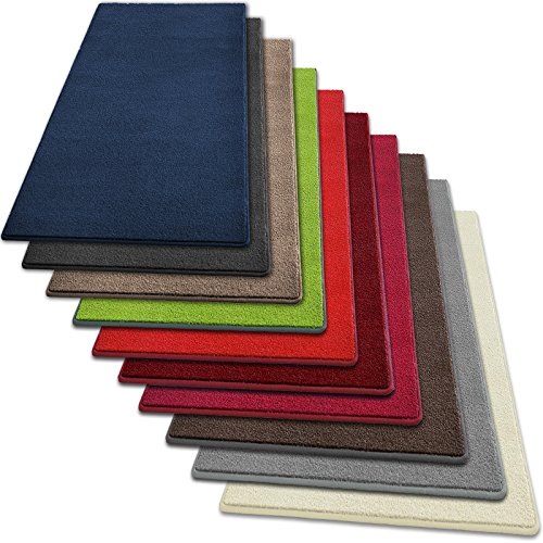Teppich Läufer Noblesse | flauschig getufteter Flor in vielen modernen Farben | mit GUT-Siegel | Teppichläufer für Flur, Schlafzimmer, Wohnzimmer | viele Breiten & Längen (80 x 250cm, silber grau)