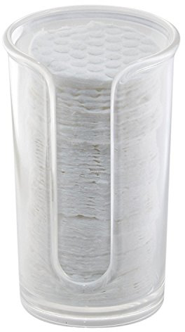 mDesign FENRIR Makeup Cosmetic Pads Cotton Rounds Dispenser for Bathroom Vanity – Clear