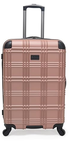 Ben Sherman Nottingham Leichter Hartschalen-Reisegepäck mit 4 Rädern, Roségold, 24-Inch Checked