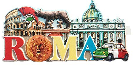 3 Attractions of Rome Italy 3D Fridge Magnet Souvenir Gift,Home & Kitchen Decoration Magnetic Sticker Roma Italy Refrigerator Magnet Collection