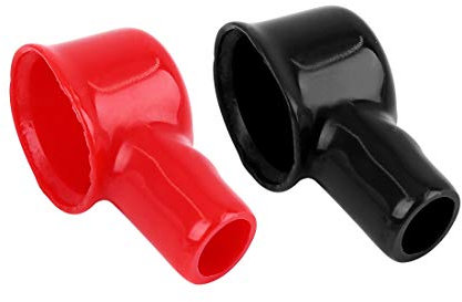 X AUTOHAUX 2pcs 41mm Long Black Red Soft PVC Battery Terminal Cover Sleeve Boot