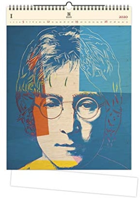 Wooden Holz John Lennon Kalender 2020 Wandkalender Holzbild 45x52cm Calendar