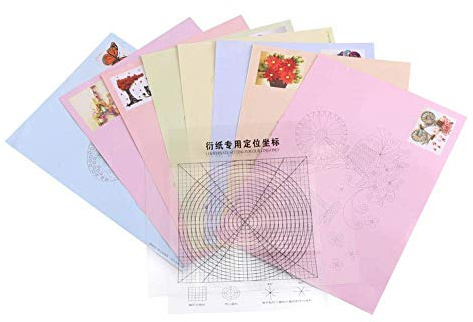 Zeichnungspapier mit Vorlagen, Designpapier 16 Designs, 8 Blatt für kreatives Basteln und Dekoration