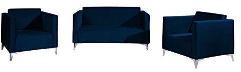 Mirjan24 Sofagarnitur Somag 2+1+1, Farbauswahl, Zwei Sitzer Sofa + Zwei Sessel Couch Couchgarnitur Polstersofa Fernsehsessel Polstergarnitur (Solo 263, Füße: Chrom Hochglanz)