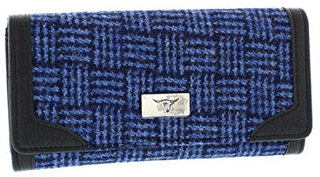 Glen Appin Harris Tweed Ladies Bute Fold-Over Purse LB2000 (Colour 97 Blue Weave)