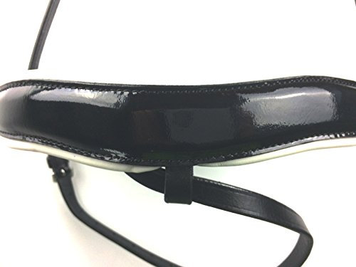 anatomisches schwedisch kombiniertes Reithalfter für Trensen Lack konisch geschnitten sehr weich gepolstert (Full Warmblut, schwarz schwarz)