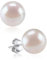 Boucle d'oreille Perles Blanches Grosses 10 mm Clou d'oreilles avec Perle de Culture Cartilage Bijoux Élégant Cadeau Noel pour Femme Fille