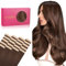 WENNALIFE Extensiones Adhesivas Pelo Remy Natural, 35cm 50g 7 Piezas, Castaño Chocolate Cabello Humano