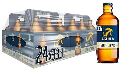 El Aguila Sin Filtrar Cerveza Lager Especial Caja 4 Pack Botella, 6 x 33cl