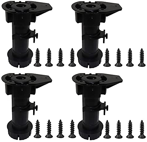 Tucireat Pied pour Meuble 4 Set Pied de Meuble Pieds de Meuble Pieds de Meubles Pied Réglable pour Meuble Pied Meuble Cuisine Pied de Meuble Reglable pour Cuisine Salle de Bain Noir