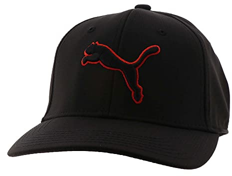 Puma Herren Stretch Fit Cap, Schwarz/Rot, L/XL