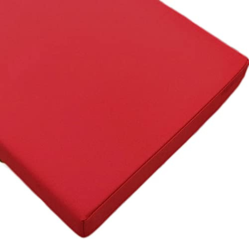 Sitzbankkissen, wasserdicht, für den Garten, mit hochdichtem Schaumstoff, 2/3-Sitzer, Stuhlpolster für Outdoor-/Indoor-Möbel (rot, 110 x 45 x 5 cm)