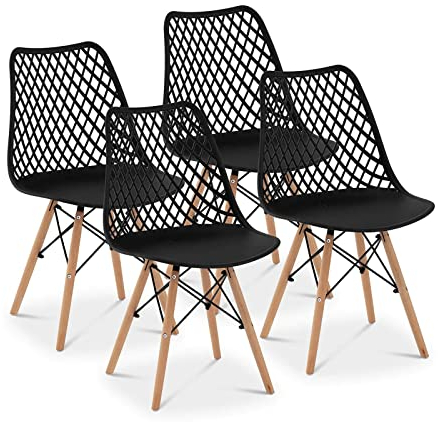 Fromm & Starck Star_SEAT_37 Stuhl 4er Set bis 150 kg Sitz 430 x 430 x 440 mm Schwarz Kunststoffstuhl Küchenstuhl