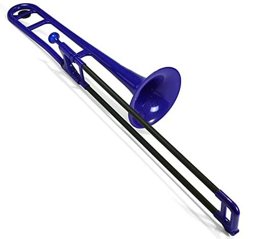 FLFL Fliegen Studentische Posaune Posaunen-Blasinstrument Aus Kunststoff In B Ist Für Anfänger Zum Testen Und Aufführen Geeignet (Color : Blue)