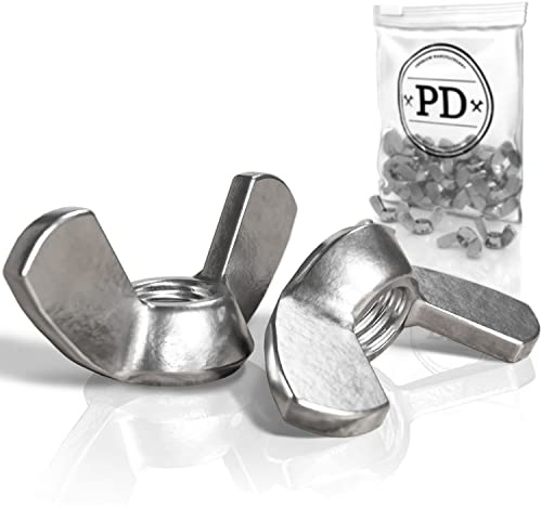 PD® Flügelmuttern M4 - Hochwertige A2 Edelstahl Flügelmutter | 10 Stück | Rostfreie Schmetterlingsmutter & Wing Nut aus V2A | zur universellen Nutzung, DIN 315 | für Garten, Werkstatt, Innen & Außen