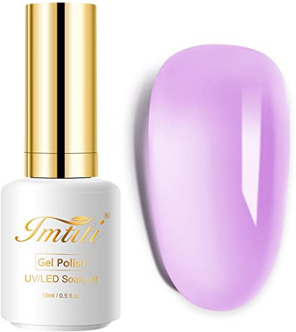 Gel Nail Polish- Imtiti 1pcs Jelly purple Color Gel Polish Soak Off Nail Lamp Nail Art Manicure Salon DIY at Home, 15ml Christmas Nail Art