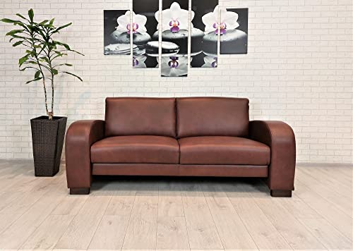 Quattro Meble Echtleder Sofa Oslo Extra Breite 180 cm Ledersofa Couch Echt Leder Granada Cognac
