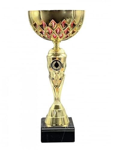 Trophy Monster Gold Red Trophy Award Laser Cut Bowl | for Club, School & Presentations | FREE Engraving | Tall size 510mm