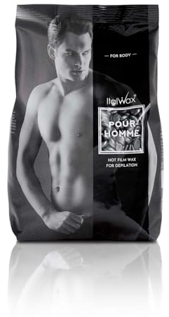 Italwax Pour Homme - 500g / 1.1lb - Hard wax beads for hair removal - Special for man - Natural formulation - Easily removes coarse hairs