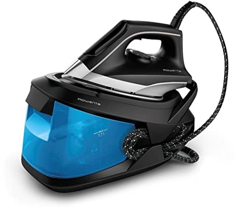 Rowenta Centro de Planchado Turbosteam VR8320 – Potencia 2600 W, vapor 120 g/min, golpe 350 g/min, 6.5 bares, modo Eco, suela MicroSteam400 láser, depósito extraíble 1,7 L (Reacondicionado)