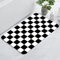 YISUMEI Badezimmerteppich 42x60 cm Badematte Rutschfester Waschbar Absorbierender Badvorleger Schnelltrocknend(Schachbrett Schwarz und Weiß)