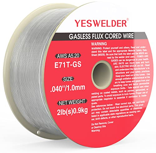 YESWELDER Filo Saldatrice MIG a filo animato no gas, acciaio dolce E71T-GS 1,0 mm 0,9 kg in bobina
