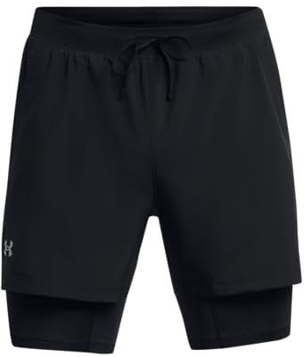 Unter Armour Homme UA Launch 5 2-in-1 Short, short homme ultra-léger, short gym respirant, short sport au séchage rapide