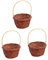 MERRYHAPY 3 Stücke Miniatur Dekoration Weidenkorb Rattan Korb Mini Kinderkorb Mini Handgewebter Korb Ostern Party Favor Korb Box Container Kreativer Desktop Korb Kleiner Korb Holz