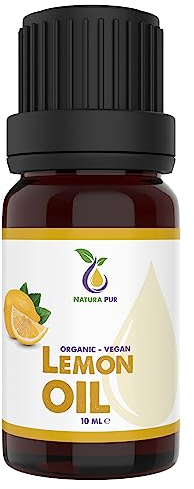 Zitronenöl BIO 10ml - 100% naturreines Zitronen Öl, vegan - Lemon Oil (Citrus Limon Peel Oil) - Zitrusöl Ätherisches Öl für guten Schlaf, Duftlampe, Diffuser