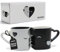 MIAMIO Kissing mugs, Set di tazze da caffè in ceramica, dal design che simula un bacio, in confezione regalo (nero)