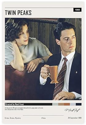 QUNAN Filmposter Twin Peaks Leinwand Poster ungerahmt: 40 x 60 cm