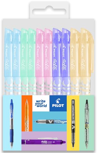 Pilot Frixion Light Soft Textmarker, mittlere Spitze, 4,0 mm Spitze, Pastelltöne, je 2 Stück, 10 Stück