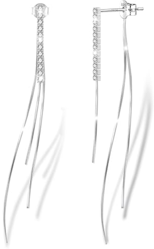 ALEXCRAFT Orecchini Pendenti con Strass Orecchini Donna Pendenti Argent 925 Orecchini Strass Pendenti