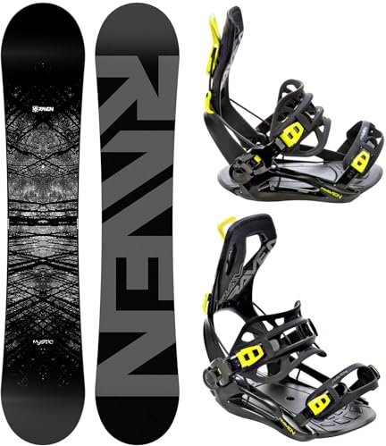 RAVEN Snowboard Set: Snowboard Mystic + Bindung Fastec FT360 Lemon (150cm + FT360 Lemon L)