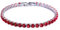 budiniao Eccellente braccialetto da tennis con zirconi cubici per donna e uomo, adatto a molte occasioni. Bracciali da tennis cubici in rame, rosso platino 19 cm