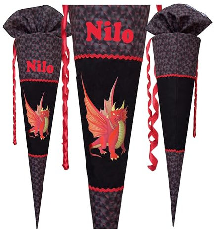 Schultüte passend zum Mike Drache,red dragon, für jungen, für Mädchen,genäht, benutzerdefinierte,Wunschname
