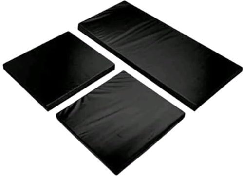 Jardins de Luxe! Outdoor Garden Replacement Rattan Furniture Sofa & Cushions Pads [6cm Thickness] [Waterproof Fabric] (Cushion Set (2 x Chairs + 1 x Sofa), Black)