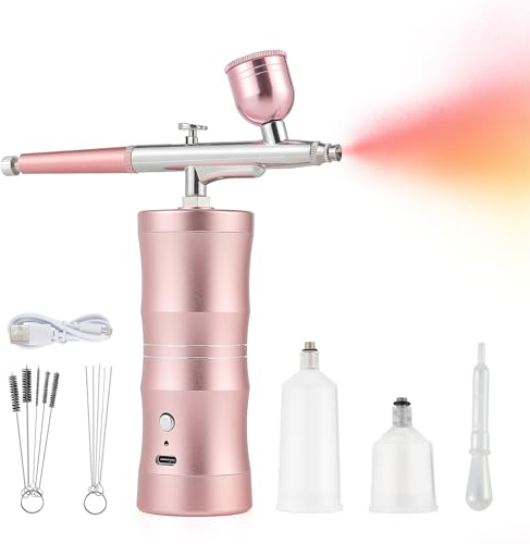 Portable Airbrush Kit, Handheld Airbrush Kit, Wiederaufladbare Airbrush Kit, Mini Airbrush Gun, für Nägel Malerei Tattoo Kuchen Makeup Modell