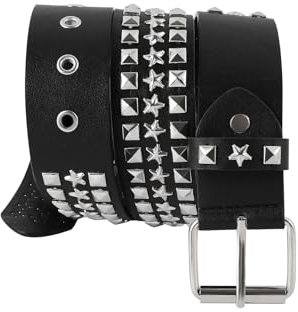 Manfnee Punk Gürtel Nietengürtel Damen und Herren kunstleder gürtel für Jeanshosen Hip Hop Gothic Rock Gürtel