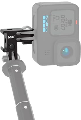 HSU Vertikale Halterung für Action-Kameras, Aluminium-Kameraadapter mit 1/4-Schraubenloch und Kalter Schuhhalterung