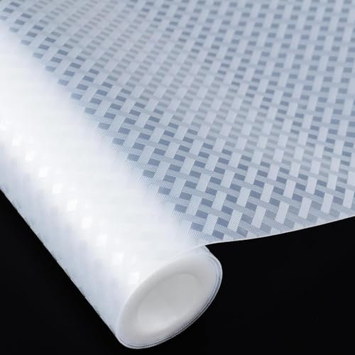 Sevenpers Shelf Liner, Fridge Liner Waterproof & Oil-Proof Kitchen Cupboard Liners, EVA Plastic Non-Adhesive BPA Free Washable Drawer Liners Clear 50x500cm