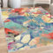 ABAKUHAUS Blumig Dekorativer Teppich, Farben der Wilden Hügelblumen, Hochwertiger Flächenteppich für Schlafzimmer und Wohnzimmer, 122x170 cm, Teal Siena Pfirsich