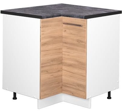 Vicco Mobile ad angolo cucina Fame-Line, Rovere dorato, 80.5 cm, PL Antracite, per la combinazione con altri moduli della serie Fame-Line