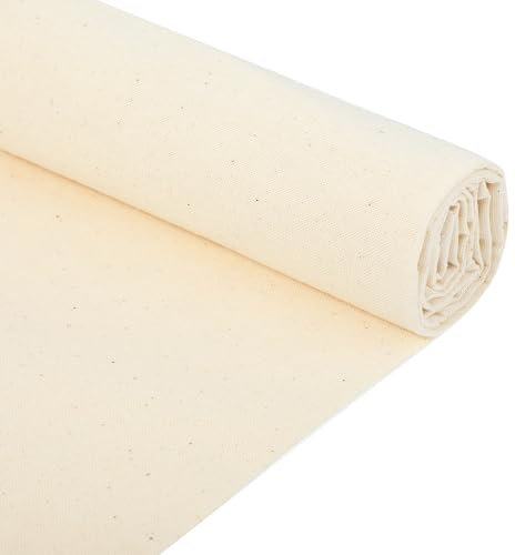 Leinentuch Baumwollstoff 160×50 cm Weich Besticktes Tuch Musselin Stoff Natürlicher Leinen Stickstoff Einfarbig Reiner Baumwoll Musselin Stoff Canvas Tuch zum Nähen von Kleidung und Basteln