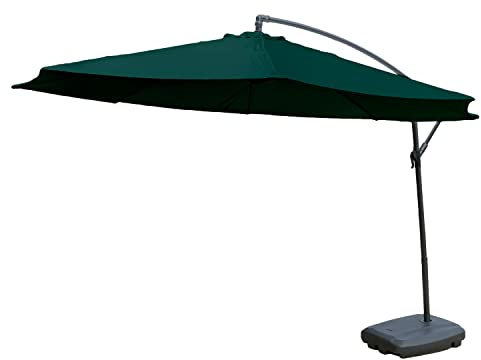 DSeenLeap Garden Parasol Outdoor Umbrella 3.5m Large Cantilever Outdoor Parasol Sun Shade Patio Umbrella Stylish Green Garden Cantilever Parasol WithLarge 3.5m Cover Area Garden Umbrella